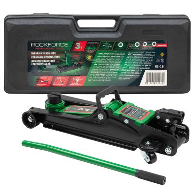 Домкрат подкатной гидравлический 3 т, 85-380 мм, в кейсе RockForce RF-TA820050T