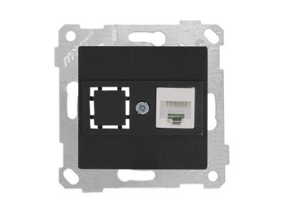 Розетка компьютерная 1xRJ45 (Cat5e, скрытая, без рамки) черная, RITA, Mutlusan 22001360184