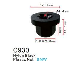 Клипса для крепления внутренней обшивки а/м БМВ пластиковая, 100 шт Forsage C0930(BMW)