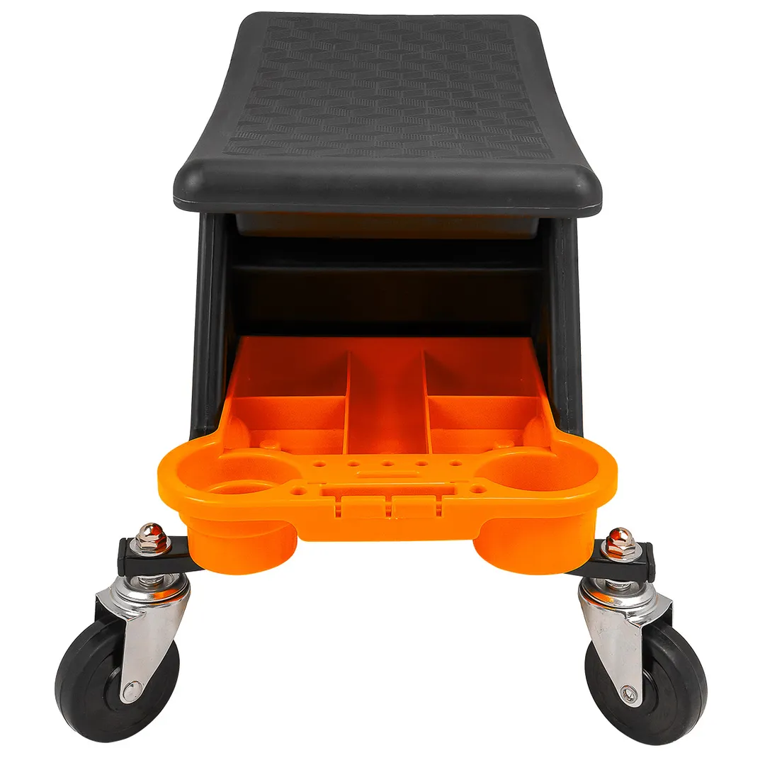 Стул пластиковый передвижной с выдвижным ящиком и пластиковыми ложементами г/п 130 кг FORSTIME FT-F-TRH6800