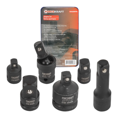 Набор ударных адаптеров, с ударными карданом и удлинителем 6 пр ForceKraft FK-4068MPB