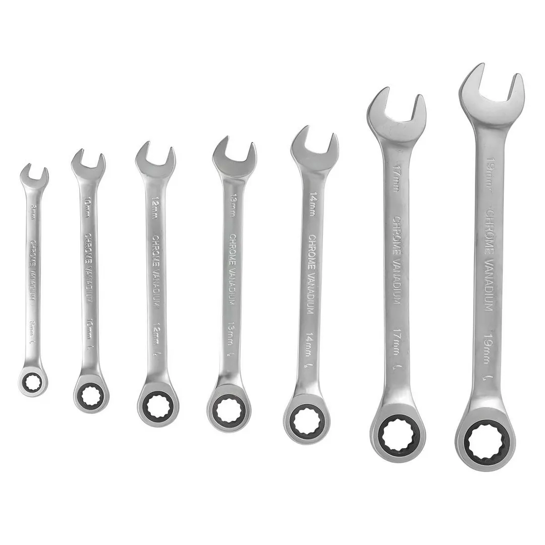 Набор ключей комбинированных трещоточных 7 пр. 8-19 мм BaumAuto BM-51072