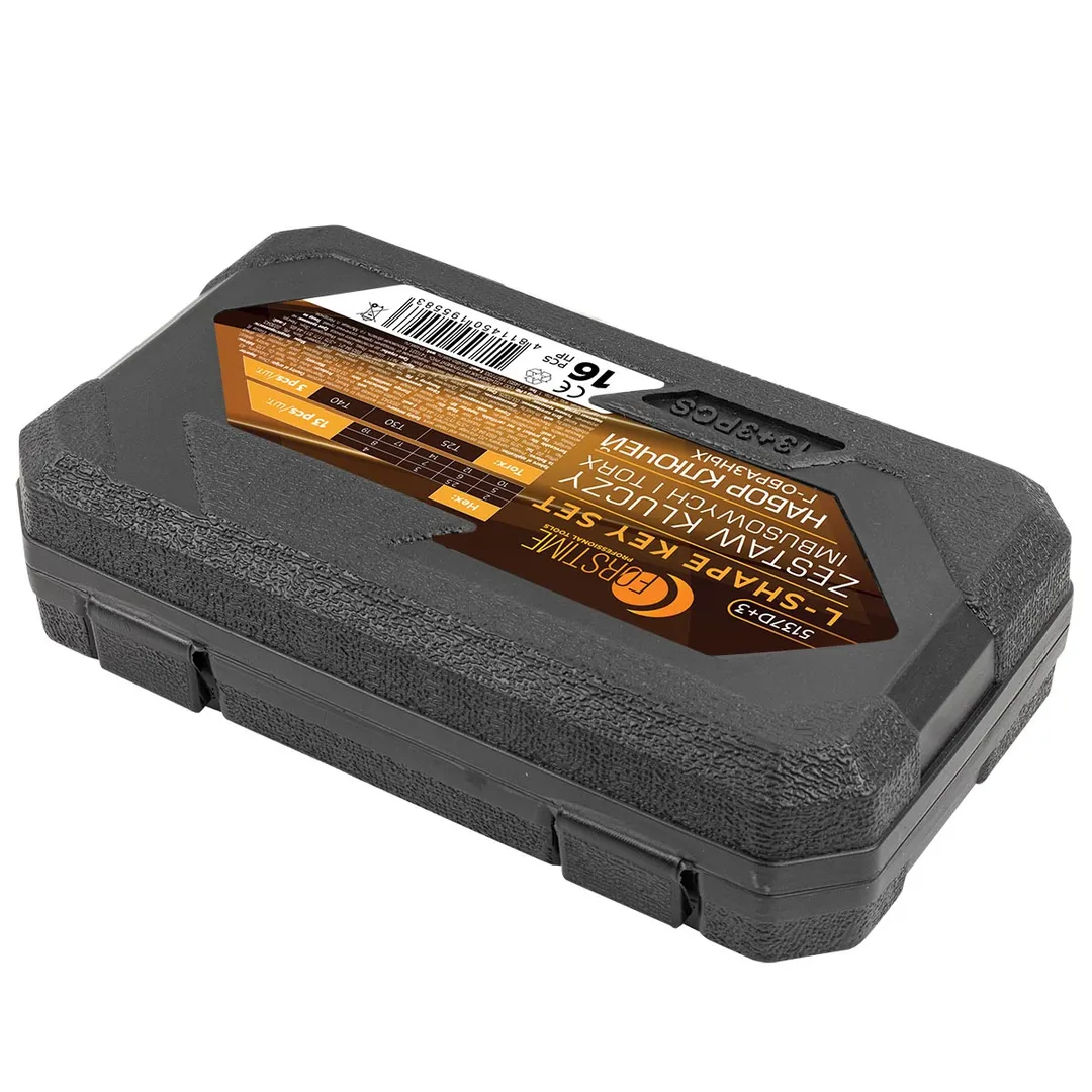 Набор Г-образных ключей HEX (6-гр) 2-19 мм, TORX T25, T30, T40 13+3 пр FORSTIME FT-5137D+3