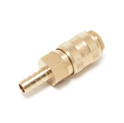 Быстроразъем пневматический с клапаном, "мама"-"елочка" 12 мм, латунь Partner PA-BSE1-5SH