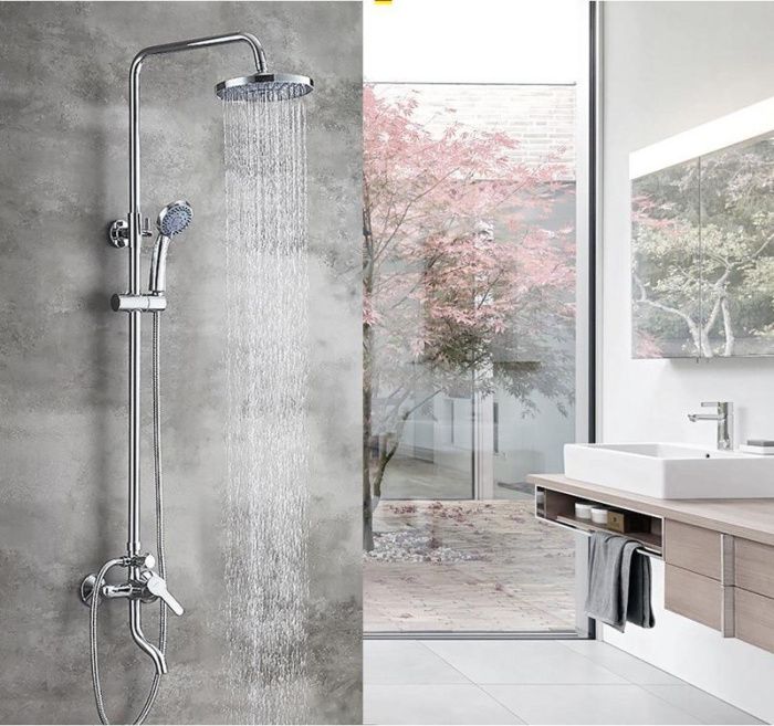 Душевая система со смесителем и тропическим душем, латунь, хром Ledeme L2403-1