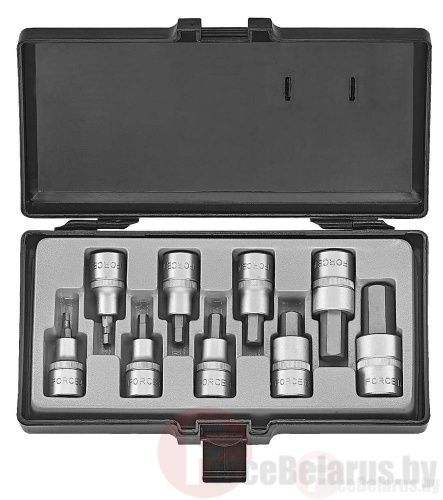 Набор головок-бит HEX 4-17мм 9 пр. 1/2'' Force 4101