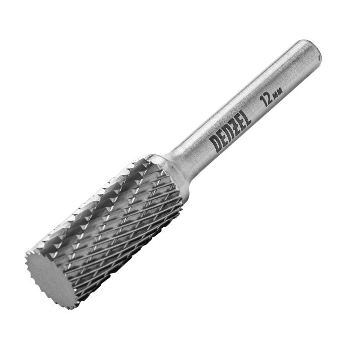 Борфреза по металлу твердосплавная, цилиндрическая, тип-А, 12 мм Denzel 72003