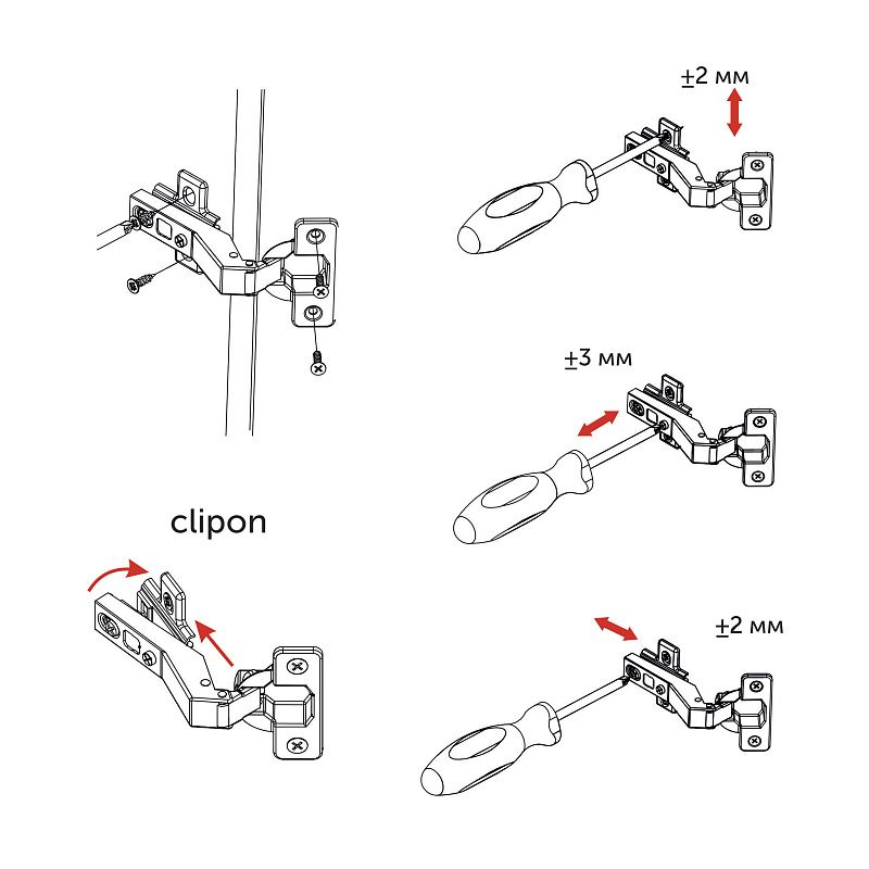 Петля угловая 45° с доводчиком 45мм h0 clip-on AKS 26841