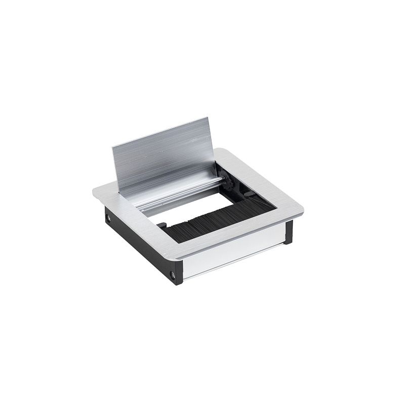 Пропуск кабельный металл 120х120мм брашированное серебро AKS 123676