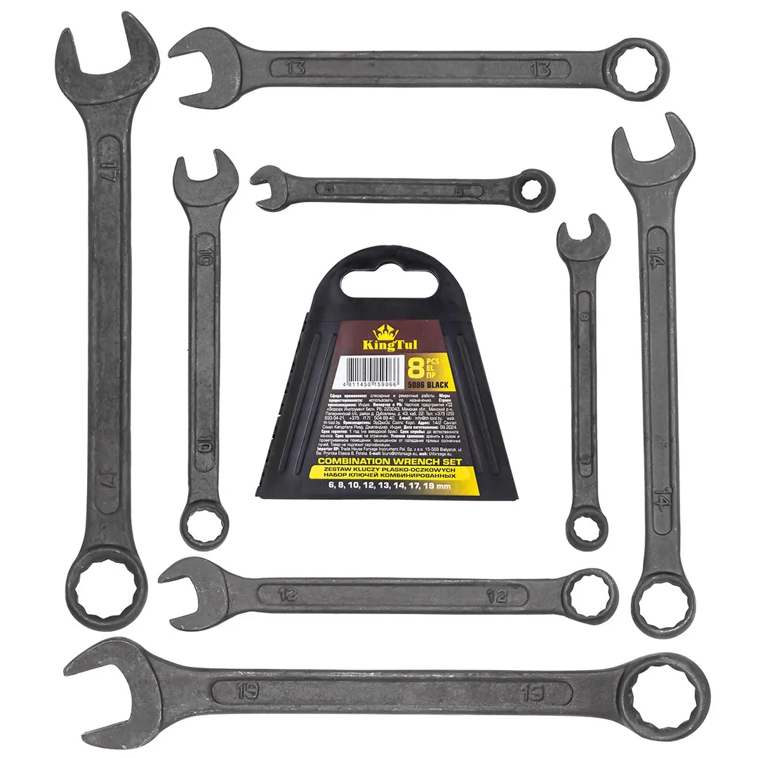 Набор ключей комбинированных 6-14 мм 6 пр KINGTUL KT-5086 Black