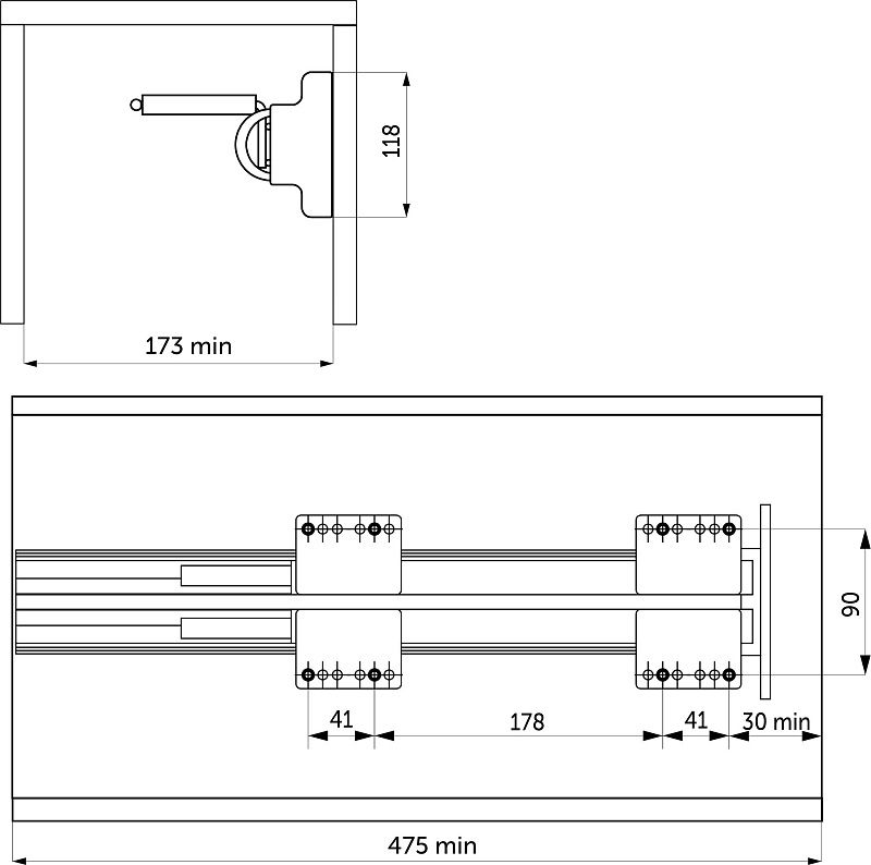 Выдвижная вешалка для галстуков BRUNO крепл.бок./правое 168*470*118, графит PRIME by AKS 115596