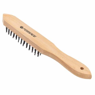 Щетка по металлу ручная в деревянном корпусе 5x15 рядов Forsage F-340116226