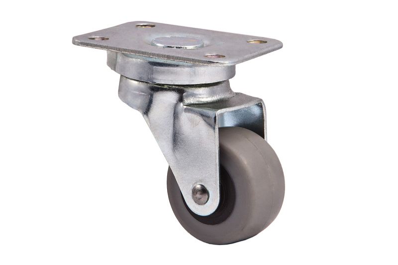 Колесо меб. c рез.ободом d50 h67 с площадкой, серый AKS 114906