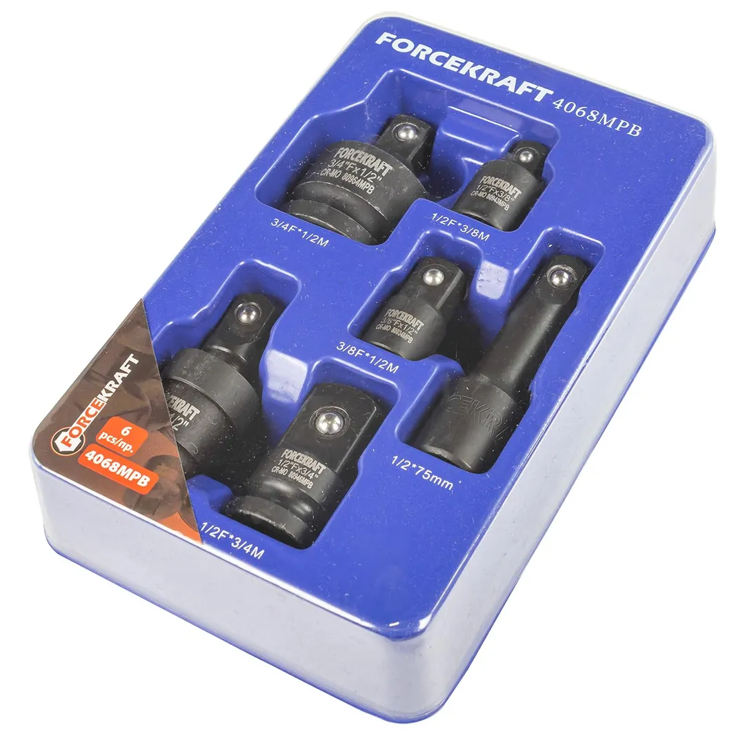 Набор ударных адаптеров, с ударными карданом и удлинителем 6 пр ForceKraft FK-4068MPB