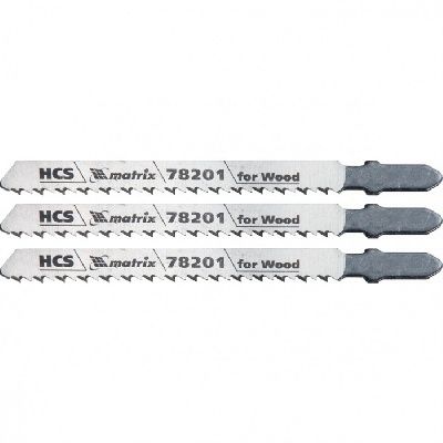 Полотна для электролобзика по дереву, 3 шт, T101B, 75х2,5 мм, HCS Matrix Professional 78201