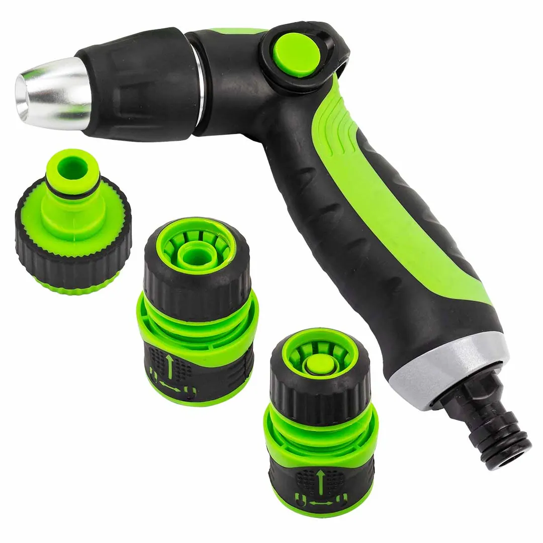 Пистолет-распылитель поливочный с регулировкой подачи воды диаметра распыления в комплекте с быстроразъемами 4 пр. WMC TOOLS WMC-TG7206006