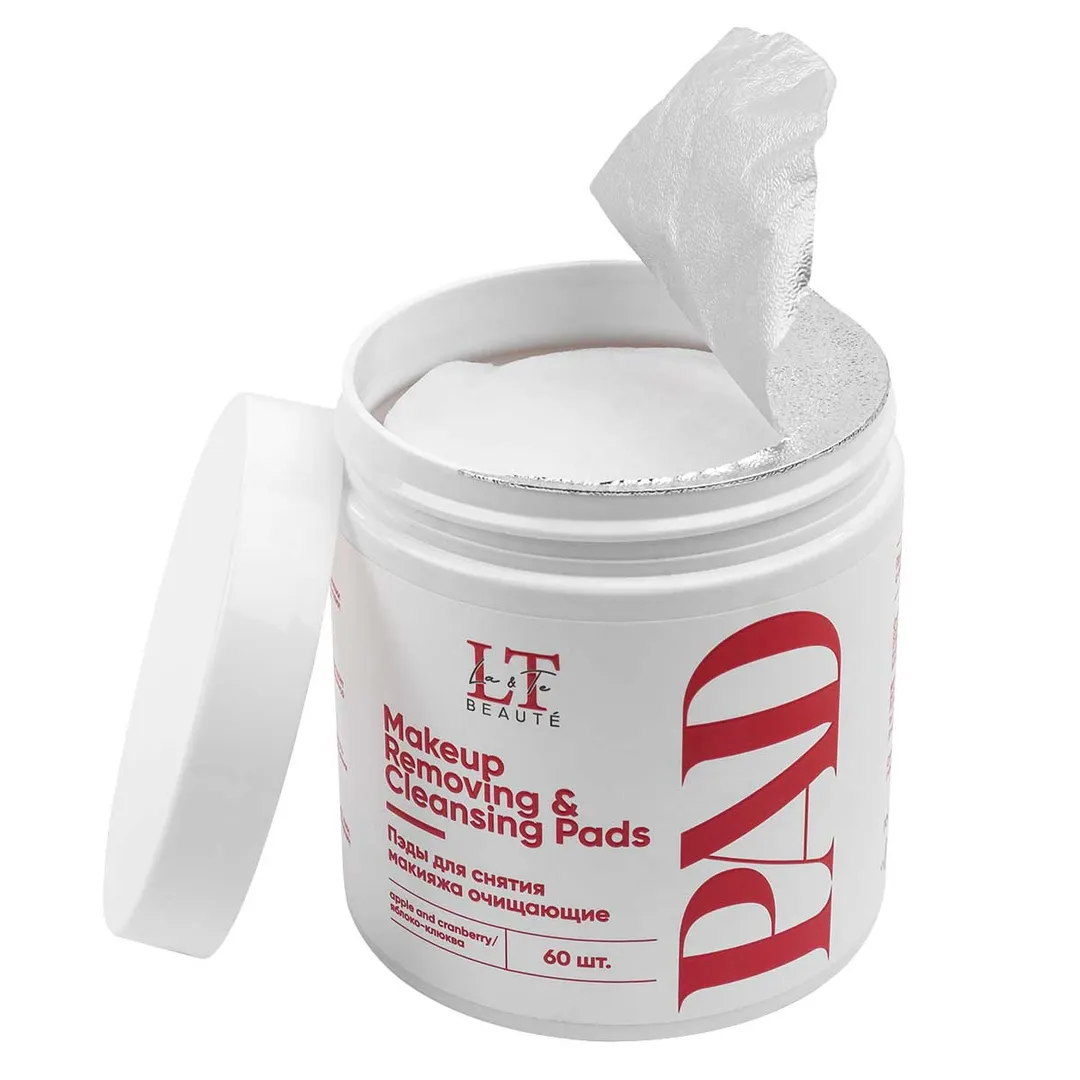 Пэды для снятия макияжа очищающие, яблоко-клюква La and Te beaute LT-3194