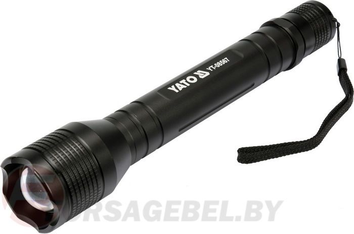 Фонарик 254х46 мм. 10W, 1000lm, 6V, 4хC/R14, IPX4, zoom Yato YT-08567