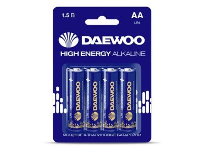 Батарейка AA LR6 1,5V alkaline BL-4 шт HIGH ENERGY DAEWOO 5030329