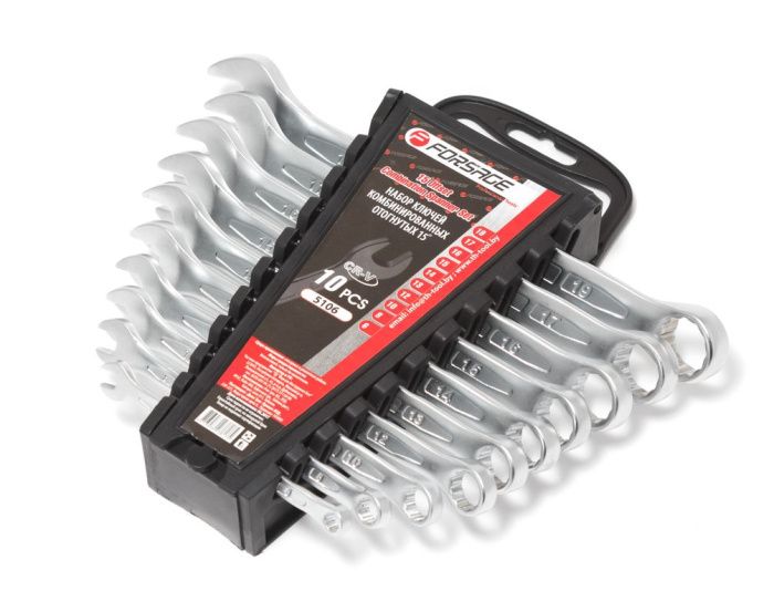 Набор ключей комбинированных 10 пр., 6, 8, 10, 12-17, 19 мм Forsage F-5106