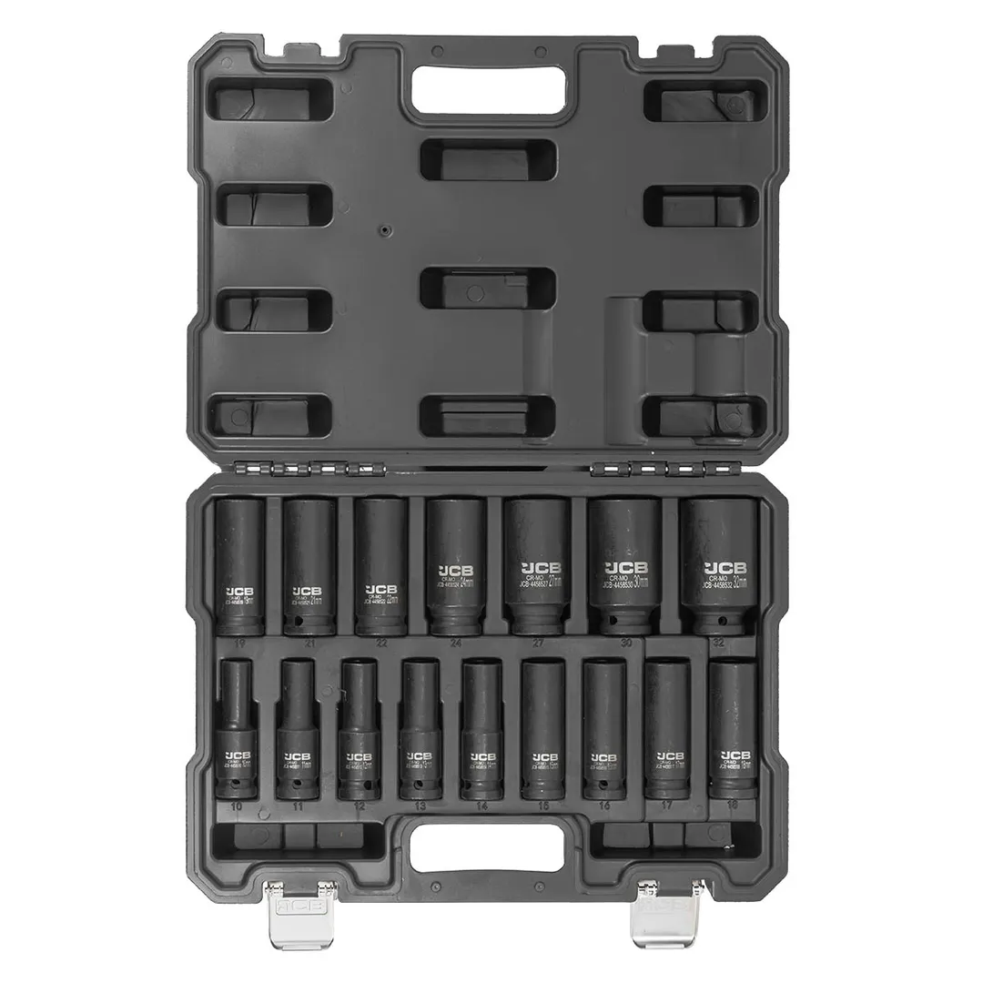 Набор глубоких ударных головок 16 пр., 1/2" 10-32 мм 6-гр JCB JCB-4169-5MPB
