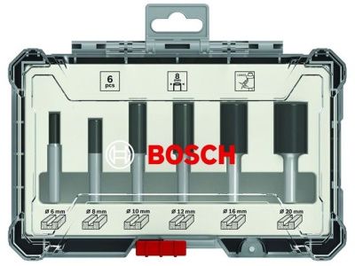 Набор пазовых фрез по дереву хв 8 мм (6 шт) BOSCH (2607017466)