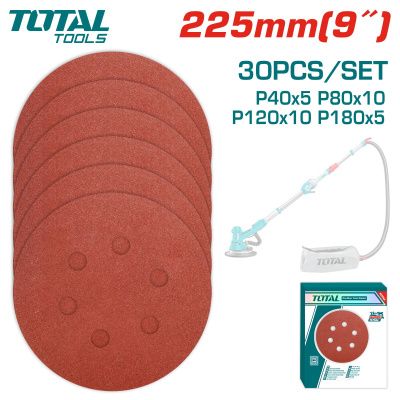 Набор шлифовальных кругов 225 мм TOTAL TAC225030 (30 штук)
