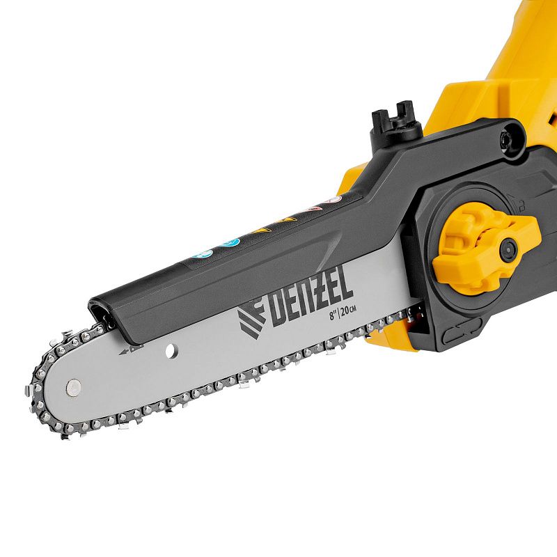 Цепная мини-пила аккумуляторная бесщет., СCS-200BL, шина 200 мм, Li-Ion, 20 В Denzel 58653