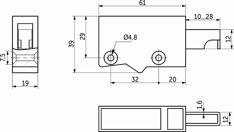 Навес кухонный регулируемый, простой, белый, AKS 126028