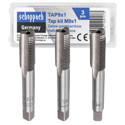Метчик M9x1 3шт Scheppach Sch-TAP9x1