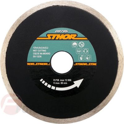 Круг алмазный 125x22,2 мм сплошной Sthor 08786