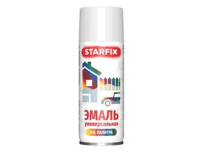 Краска-эмаль аэроз. универсальная белый глянец Starfix 520мл (9003) (Сигнальный белый, глянцевая) SM-103031-1