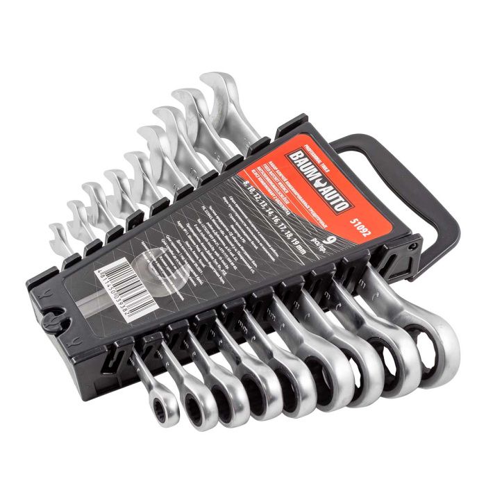 Набор ключей комбинированных трещоточных 9 пр. 8-20 мм BaumAuto BM-51092