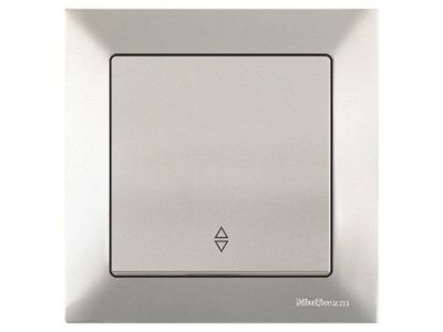 Выключатель проходной 1-клав. (скрытый, винт. зажим) титан, DARIA, (10 A, 250 V, IP 20) Mutlusan 21204030283