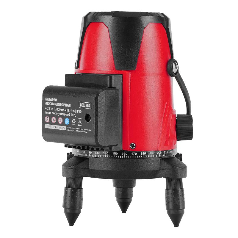 Лазерный уровень MXL RED, 30 м, красный луч, акк. Li 2400 mAh, сумка, резьба 5/8" MTX 35012