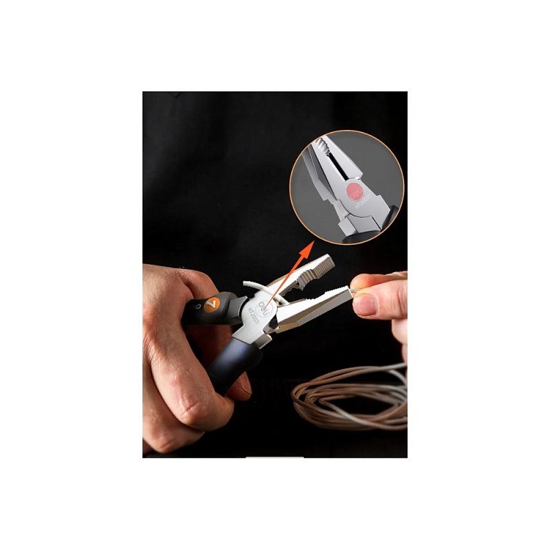 Длинногубцы Deli HS HT2007C, 180 мм, Soft Touch, оранжевый