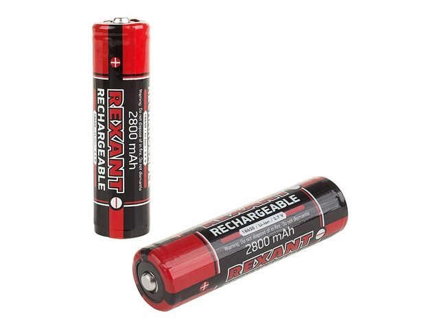 Аккумулятор 18650 с защитой Li-ion 2800 mAH 3.7 В 1 шт REXANT 30-2030-05