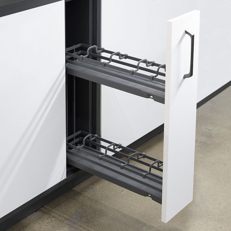 Выдвижная корзина-карго 200 FOCUS крепл.боковое/левое, графит PRIME by AKS 114066