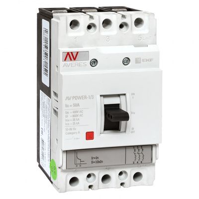 Автоматический выключатель AV POWER-1/3 50А 35kA TR EKF AVERES mccb-13-50-TR-av