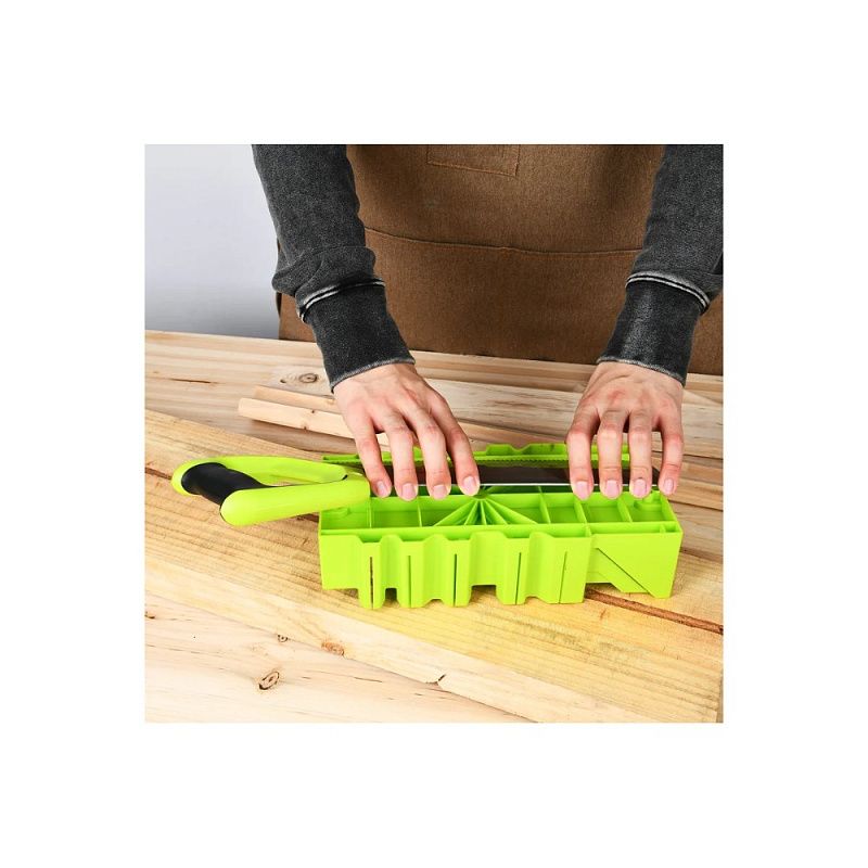 Стусло с ножовкой Deli GS EDL580900, 22.5°/45°/90°, 13 TPI, 300 мм, черный, зеленый