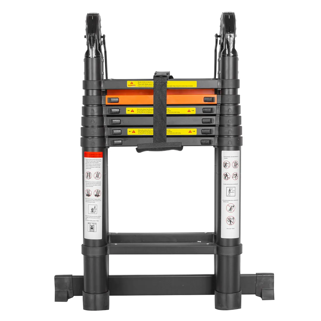 Лестница-стремянка телескопическая алюм. бытовая 2.2+2.2м, 7+7 ступ. RockForce RF-UP220-M