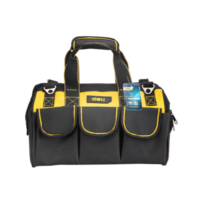 Сумка для инструментов Deli "EDL430113", 310x170x220 мм, 14 карманов, черный, желтый