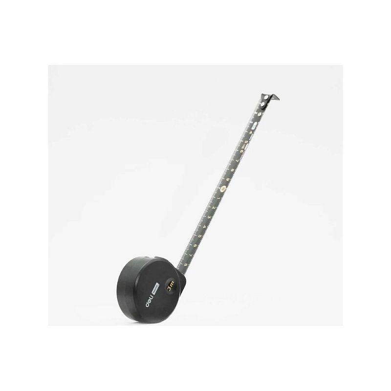 Рулетка Deli HS EHT8316, 3 м х 16 мм, Soft Touch, черный