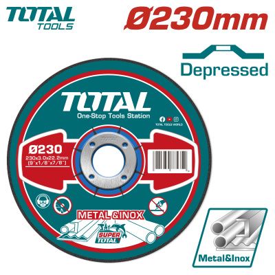 Круг отрезной 230x3,0x22,2 мм по металлу TOTAL TAC2212301