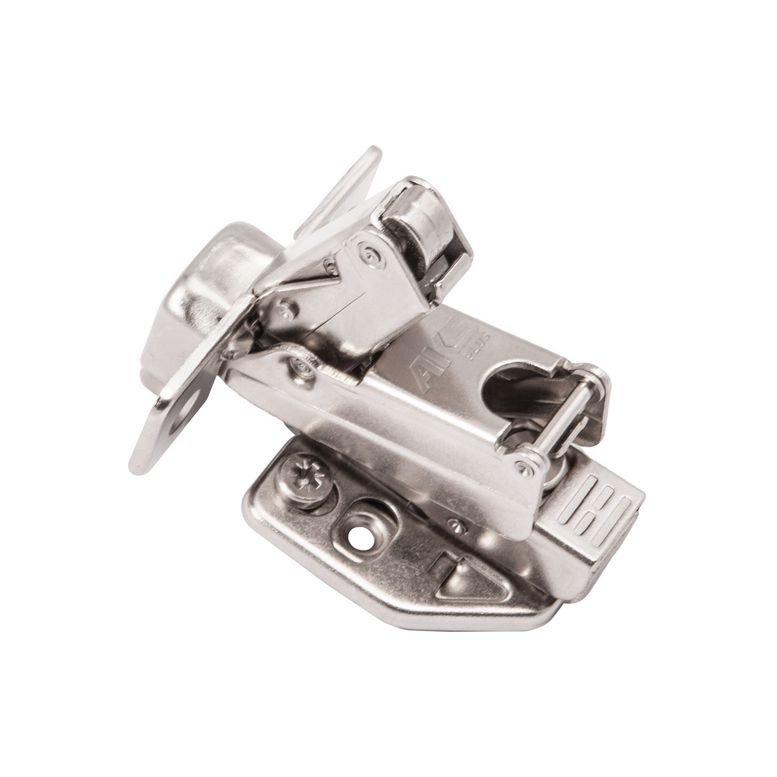 Петля 165° накладная с доводчиком 45мм h0 clip-on 3D (саморезы, заглушки) AKS PLUS 65556