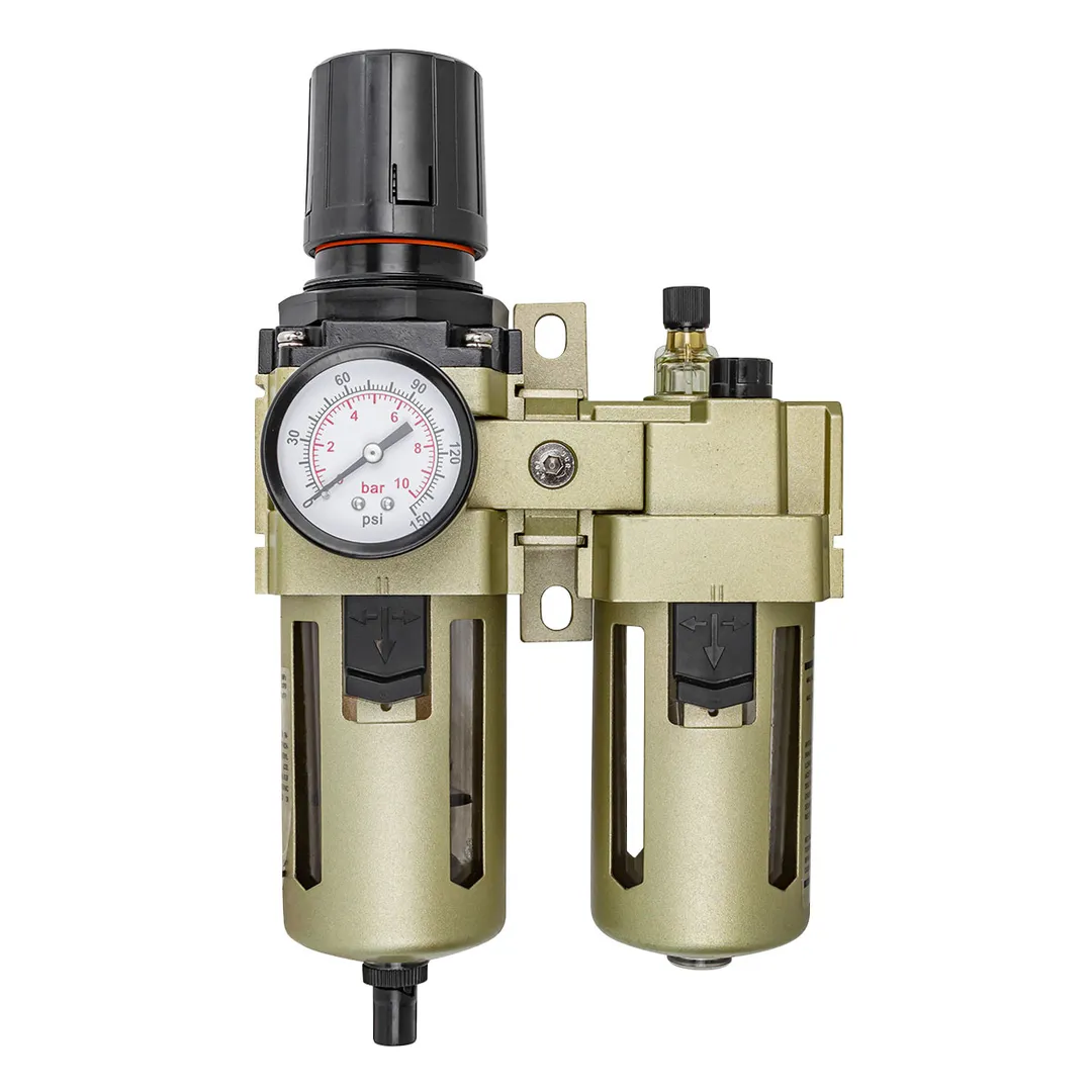 Блок подготовки воздуха, фильтр-регулятор + лубрикатор, 1/2" ForceKraft FK-AC4010-04