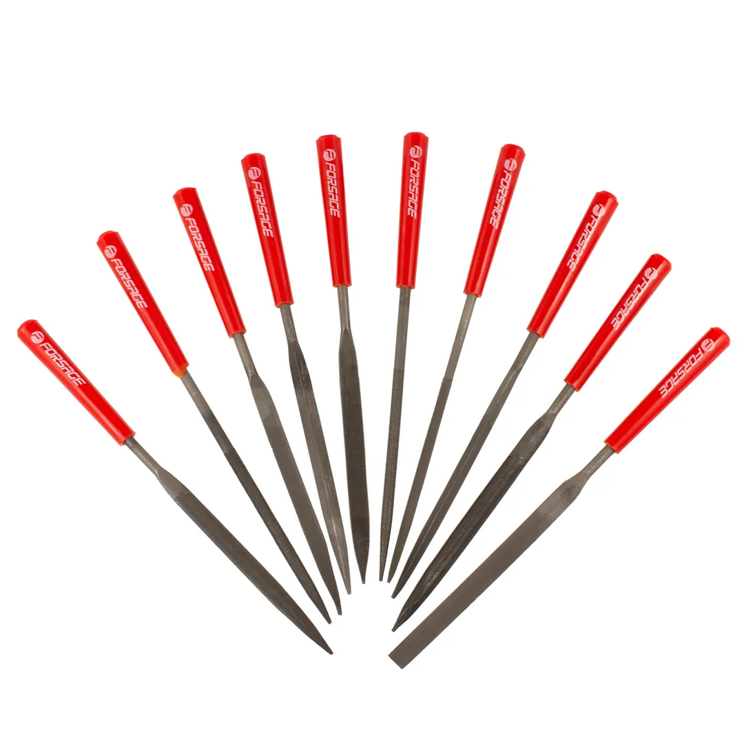 Набор надфилей разнопрофильных 10 пр.L-160 мм, Ø4 мм Forsage F-6164