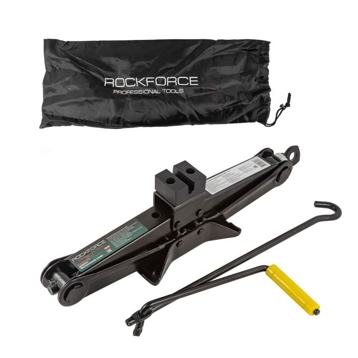 Домкрат механический ''ромб'' 2 т, с резиновой накладкой, 115-380 мм, в чехле RockForce RF-10152