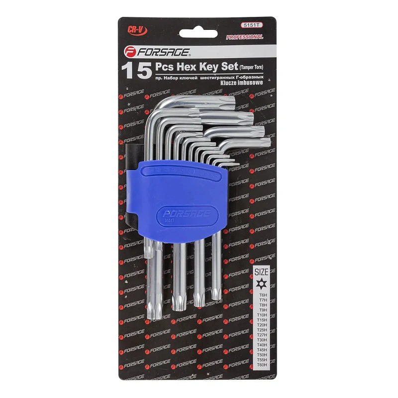 Набор ключей Torx с отверстием 15 пр. Forsage F-5151T