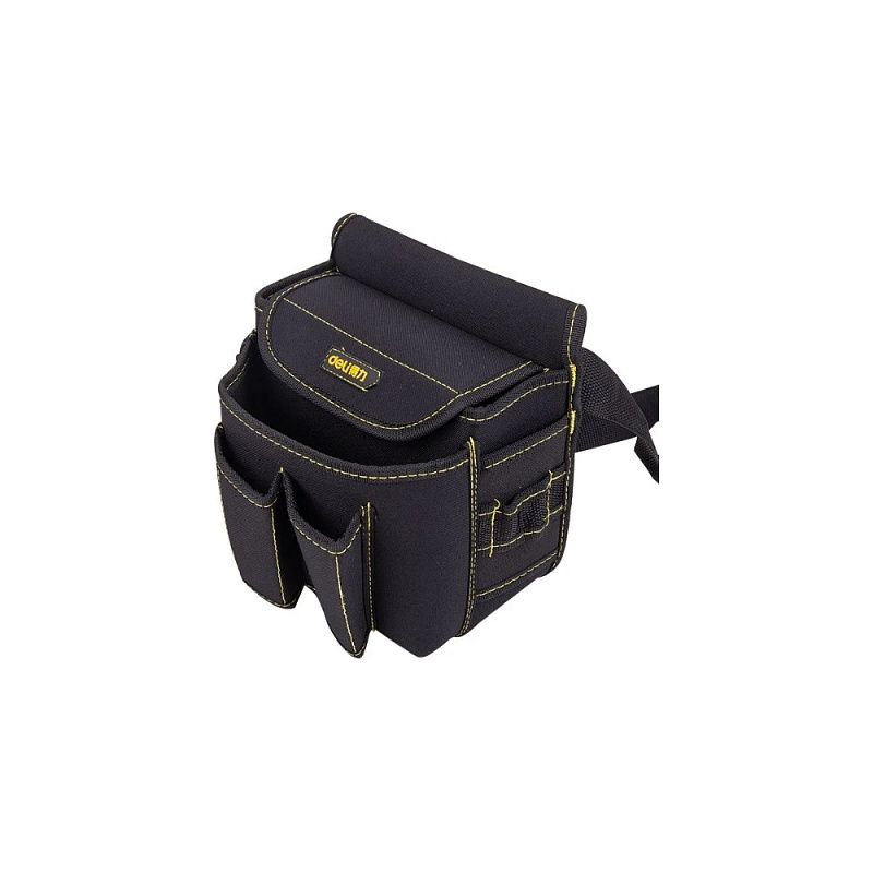 Сумка для инструментов поясная Deli YS EDL-P4, 220х140х200 мм, ткань Oxford, черный